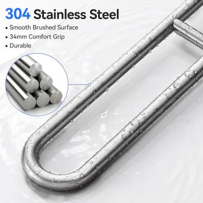 Toilet Grab Bar, Flip Up Foldable Bathroom Safety Handrail, Wall Mounted 304 Stainless Steel Support Rail for Elderly Seniors Handicap Toilet Assistance（30inch） - size: 30inch