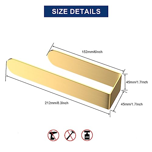 HUFEEOH Adhesive Hand Towel Holder, Kitchen Towel Hanger Towel Bars Wall Mounted, Stainless Steel Bath Towel Holder for Bathroom Hotel Kitchen (8 inch, Gold) - color: Gold, size: 8 Inch