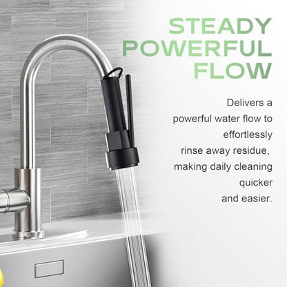Pull Down Kitchen Faucet Replacement Head, 3-Mode Spray Head with Stream/Spray/Pause, High Pressure Anti-Clog Nozzle, Easy Installation, Universal Fit for Most Kitchen Faucets Matte Black - color: Industrial Spray Head - Matte Black