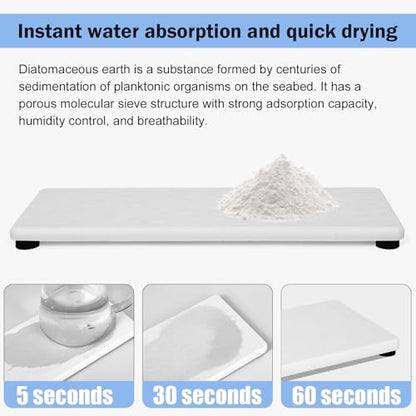 3PCS Stone Drying Tray, Water Absorbing Stone Tray for Sink, Stones Soap Trays, Fast Dry Diatomite Stones Mat,Used for Hand Soaps,Sponge,Toothbrush Holder in Bathroom Counter and Kitchen Sinks - color: 3pcs White