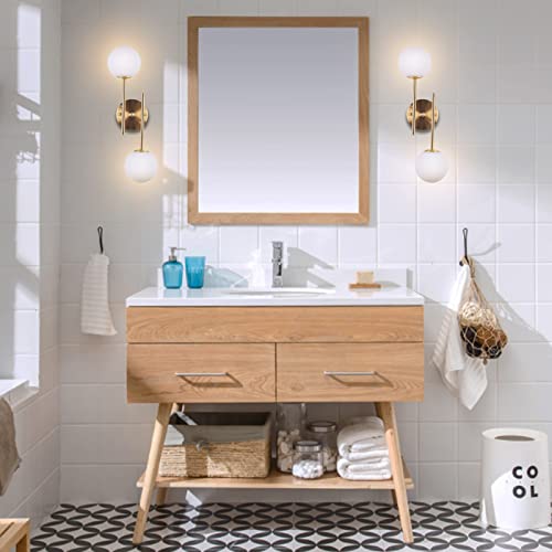BYOLIIMA Gold Globe Wall Sconce, 7.5" W x 20" H, G9 Base, Compatible with LED or Halogen Bulbs, Perfect for Bathroom, Kitchen, Living Room, Home Office, Lobby, Bedroom - color: Gold