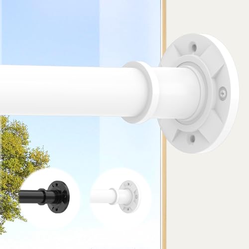 Tension Curtain Rod 31-88 inch White Shower Curtain Rods for Bathroom Adjustable Curtain Rods No Drilling for Windows Spring Rod for Closet Tension Or Screw Mount Easy Install Non Slip, No Rust - color: White, size: 31-88"