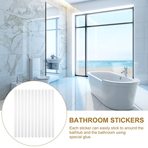 12pcs Non-Slip Bathtub Stickers Transparent Anti-Skid Decals for Bathroom Safety Easy to Install Peva Adhesive Strips for Elderly Grip