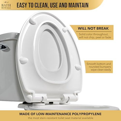 BATH ROYALE Potty Training Seat - Soft Close, Kingsport BR720-02, Round Almond/Bone, Adult/Child Combo - color: Almond/Bone, size: Round