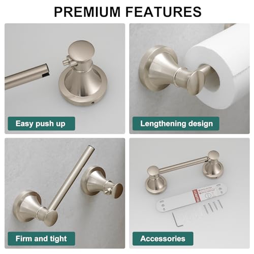 Hoimpro Wall Mounted Rustproof Toilet Tissue Paper Holder Bathroom Accessories Toilet roll Paper Hanger, Brushed Nickel - color: Brushed Nickel
