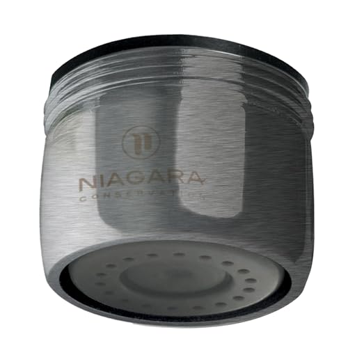 Niagara Conservation N3205NBN-PC-TU 1-Spray 0.5 GPM .94-in. Pressure-Compensating Needle-Spray Faucet Aerator Brushed Nickel, 6-Pack | Bathroom Sink and Kitchen Sink Aerator for Home Improvement - color: Brushed Nickel, style: 0.5 GPM (Needle)