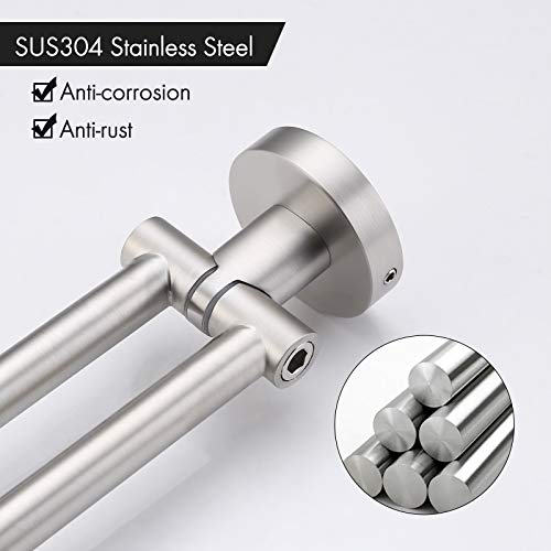 KES Kitchen Swivel Towel Bar 9-Inch Toilet Paper Holder Triple Coat Hook with Multi Three Foldable Arms, A2106S23-2+A2175S12-2-SL+A5060-2-SL