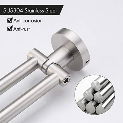KES Kitchen Swivel Towel Bar 9-Inch Toilet Paper Holder Triple Coat Hook with Multi Three Foldable Arms, A2106S23-2+A2175S12-2-SL+A5060-2-SL