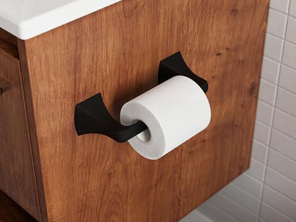 Pfister Bruxie Toilet Paper Holder, Bathroom Tissue Roll Holder, Wall-Mounted, Screw-In, Matte Black Finish, BPHBIE0B - color: Matte Black