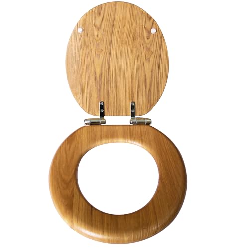 Design House Dalton Round Toilet Seat, Honey Oak | Surface, Oak, Hardware, 561241 - color: Honey Oak