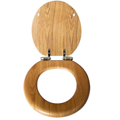 Design House Dalton Round Toilet Seat, Honey Oak | Surface, Oak, Hardware, 561241 - color: Honey Oak