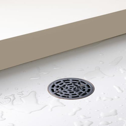 RANDOM Round Shower Drain SUS304 Stainless Steel Oil Rubbed Bronze Shower Drain 4 inch with Adjustable PVC Base Flange,Shower Floor Drain with Removable Cover Grid Grate - color: A-oil Rubbed Bronze-4″ Round With Base Flange