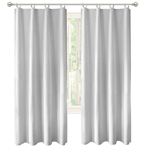 DriftAway Thermal Insulated 100 Percent Darkening Blackout Curtain Liner 2 Panels Each Liner Size 50 Inch by 80 Inch Rings Included Off White Panel - size: 50"W x 80"L (Pack of 2)
