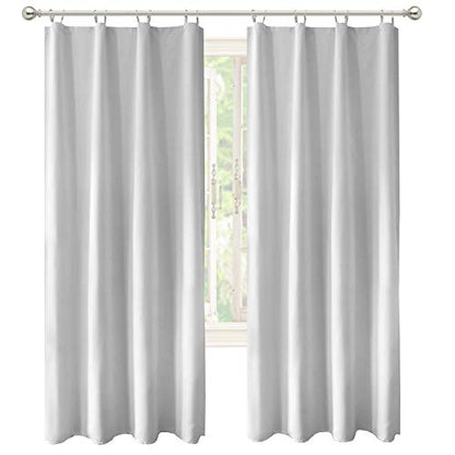 DriftAway Thermal Insulated 100 Percent Darkening Blackout Curtain Liner 2 Panels Each Liner Size 50 Inch by 80 Inch Rings Included Off White Panel - size: 50"W x 80"L (Pack of 2)