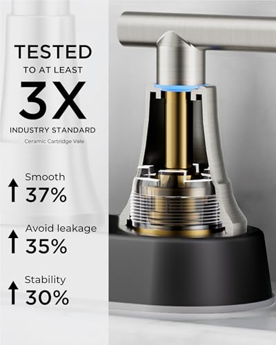 FORIOUS 8Inch Widespread Brushed Nickel and Black Bathroom Faucet 3 Holes | FORIOUS Black and Brushed Nickel Bathroom Sink Faucet 3 Hole, 2 Handle Spread Sink Faucet Bathroom 3 Hole, Bath Renovation - color: Black&Stainless Steel