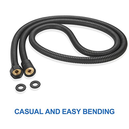 RUMOSE 59 inches Extra Long Shower Hose, Black | Shower Head Extension Hose, Attachment Flexible Handheld Shower Sprayer Hose, Stainless Steel Shower Tube - color: Black, size: 59 Inch