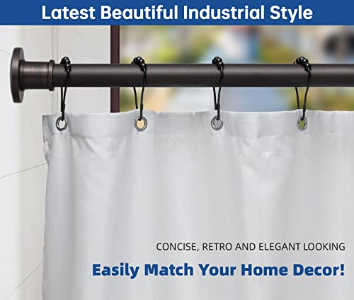 BRIOFOX Industrial Shower Curtain Rod - Never Rust Non-Slip 43-72 Inch Stainless Steel, Bronze, Painted-gold Finial - color: Bronze Painted-gold Finial, size: 43-72 Inch