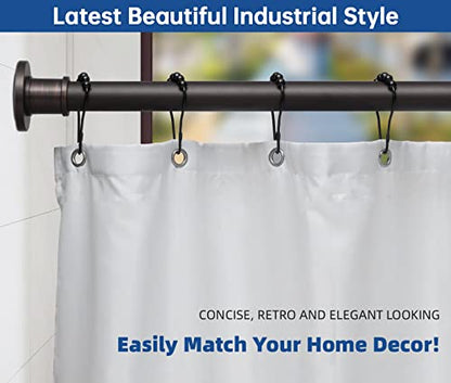 BRIOFOX Industrial Shower Curtain Rod - Never Rust Non-Slip 43-72 Inch Stainless Steel, Bronze, Painted-gold Finial - color: Bronze Painted-gold Finial, size: 43-72 Inch