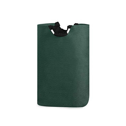 Qilmy Hunter Green Laundry Hamper Large Waterproof with Handle Laundry Baskets Foldable Lightweight Store Basket for Bathroom Bedroom