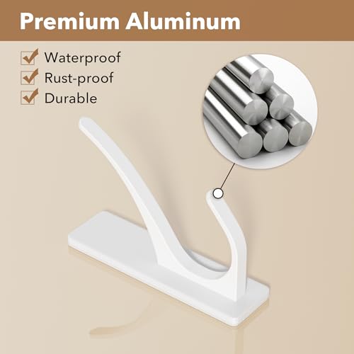 pickpiff White Self-Adhesive Hook, 13LB Hanger for Coat/Towel, 6 Pack - color: White, size: 6 Pack