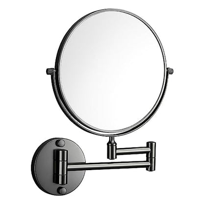 Wall Mounted Makeup Mirror, 1X/3X Magnifying Mirror Double-Sided Shaving Mirror, 360° Extendable Arm Vanity Mirror for Bathroom Hotel, 8 inch