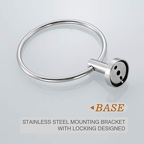 Polished Chrome Towel Ring | Hand Towel Holder for Bathroom Wall Mounted, Durable 304 Stainless Steel, Modern Style - color: Polished Chrome