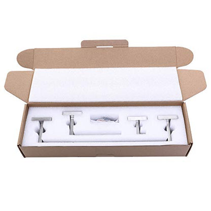 TASTOS 3-Piece Bathroom Hardware Set Brushed Nickel Wall Mounted Bathroom Accessory Set, Premium Stainless Steel Robe Hook Toilet Paper Holder 16-Inch Towel Bar (Silver) - color: Brushed