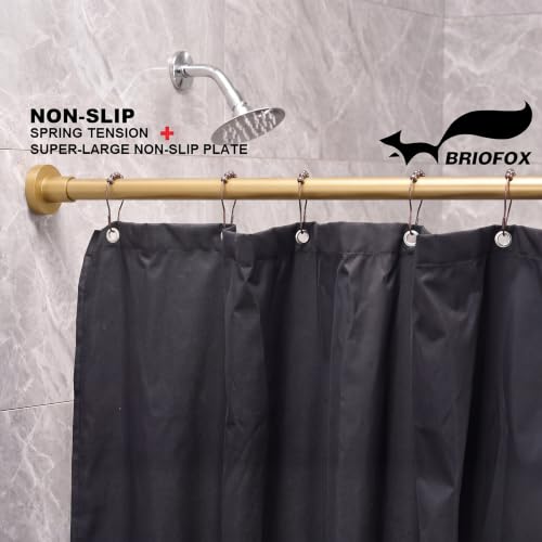 Spring Tension Curtain Rod 43-73 Inches, Rustproof and Non-Slip Shower Curtain Rod for Window or Bathroom, Frosted Gold - color: Frosted Gold
