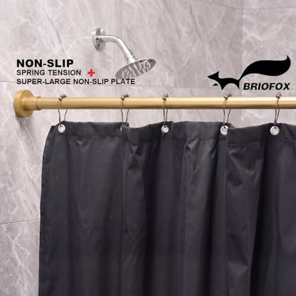 Spring Tension Curtain Rod 43-73 Inches, Rustproof and Non-Slip Shower Curtain Rod for Window or Bathroom, Frosted Gold - color: Frosted Gold