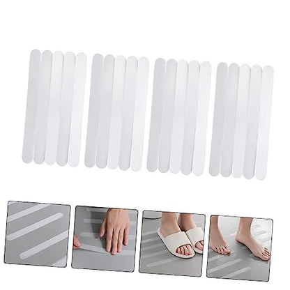 POPETPOP 4 Sets Strong Adhesive Slip Bathroom Strips Non Skid Tape for Floors Stairs and Bathtubs Safety for Preventing Slips and Falls