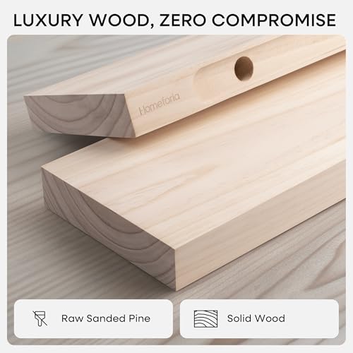 Wood Floating Shelf 12 inch, High End Solid Natural Wood 12inch Floating Shelves for Wall Mounted, Unfinished Small Wooden Floating Shelves, Heavy Duty Bracket, 12 X 6.5 X 1.75 in, Set of 2 - color: Unfinished - Raw Sanded Pine (Diy), size: 12 inch