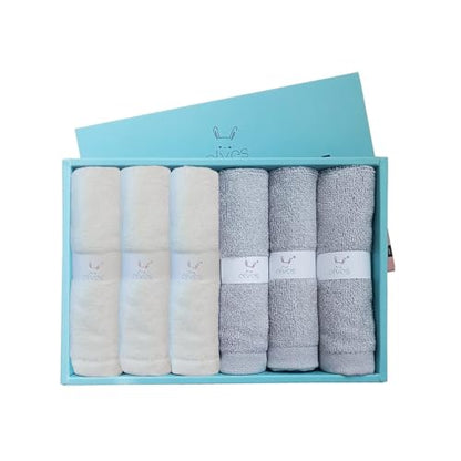 elves Bamboo Viscose Face Cloth - Soft Washcloths for Baby & Adult Sensitive Skin- Organic Wash Clothes 10'' x 10'' - Reusable Makeup Remover Face Towel - 6pcs (Grey&White) - color: Grey&white
