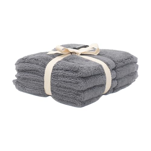 Mosobam Turkish Washcloths, 12 Pack, 13 x 13 in, 700 GSM, Charcoal Gray | 12 washcloth face towels, 13 x 13 in, 700 GSM bamboo-viscose and Turkish cotton blend, plush, absorbent and woven in Turkey - color: Charcoal, size: Washcloths, Set of 12