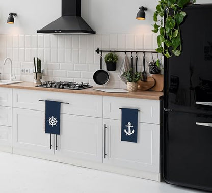 IWXYI Navy Blue Nautical Kitchen Towels - Nautical Dish Towels and Bathroom Hand Towels Set of 4 - color: 4towel2