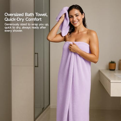 REDKISS Pack of 6 Towel Set - 2 Extra Large Bath, 2 Hand, 2 Washcloths, Ultra Soft & Highly Absorbent, Quicker to Dry, Purple Towels for Bathroom, Spa, Hotel, Gym - color: Purple