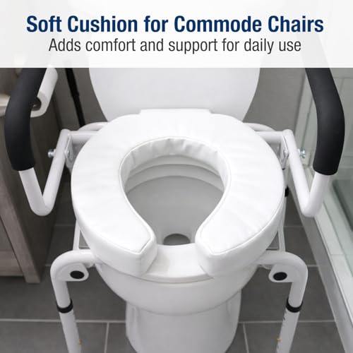 DMI Raised Toilet Seat Toilet, Toilet Seat Riser, Seat Cushion and Toilet Seat Cover to Add Extra Padding to the Toilet Seat while Relieving Pressure, 2 Inch Pad, White - size: 2 Inch (Pack of 1)