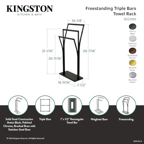 Kingston Brass SCC3305 Edenscape Freestanding Towel Rack, Oil Rubbed Bronze 34.44 x 16.13 x 9.88 - color: Oil Rubbed Bronze