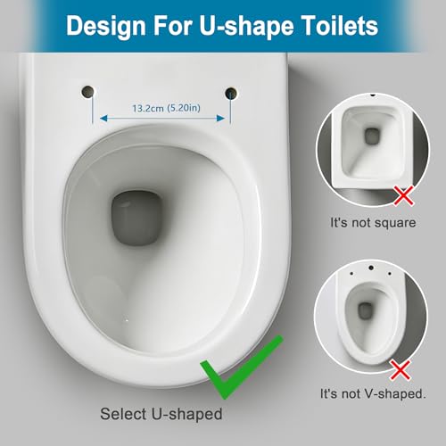 Elongated Soft Close U-Shaped Toilet SeatQuick Release Easy Clean | The quick-release hinge allows you to remove the seat easily for deep cleaning. Keep your bathroom more hygienic - size: 16.8*13.4in