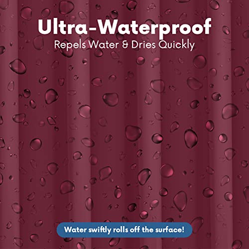 No Smell Shower Curtain Liner 72x72 Burgundy - PEVA Plastic Shower Curtain for Bathroom, PVC-Free Waterproof Burgundy Shower Liner with Metal Grommets and Magnet-Weighted Bottom Hem - Washable Liner - color: Burgundy