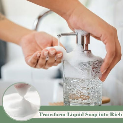 2 Packs Foaming Soap Dispenser 300ml (10.6oz) Foam Pump Soap Dispensers Square Plastic Hand Soap Lotion Dispenser for Hand Soap Dish Wash Shampoo Body Wash