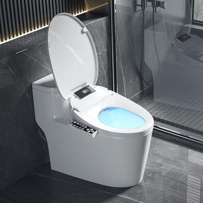 Electric Heated Bidet Toilet Seat, Elongated, S9BL | Fixed Panel Control, Instant Warm Water, Heated Seat, Warm Air Drying, Slow Close Lid, LED Display, Nightlight
