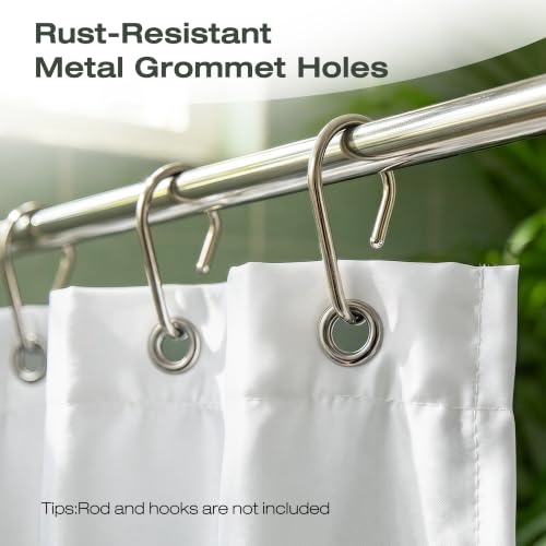 Extra Long Shower Curtain Liner 80 Inches Long, Heavy Duty Water Repellent Cloth Fabric Shower Curtains for Spa and Hotel Quality, Machine Washable, 72 x 80 Inch, White - color: White, size: 72"W x 80"L (Pack of 1)