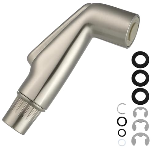 Hygie Rinse Universal Fit Kitchen Sink Spray Attachment, Brushed Nickel | NSF/ANSI/CAN 372 Certified, Kitchen Sink Side Sprayer Head Compatible with Delta, Moen, Kohler and OEM Brands Spray Head - color: Brushed Nickel, style: Nozzle Head Only