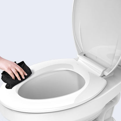 White Elongated Toilet Seat, Slow Close PP Plastic Toilet Cover with Quick-Release Hinges, Stain-Resistant & Easy Clean, Fits 18.5-19 inch Bowls - size: 19 inch