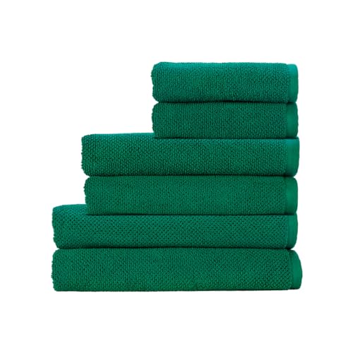 Christy Brixton 6 Piece Towel Set | Emerald Green | 100% Cotton | Ultra Soft | Super Absorbent | 600GSM | 2 Bath Sheets 2 Bath Towels 2 Hand Towels - color: Emerald, size: 2 Hand 2 Bath 2 Bath Sheet Set