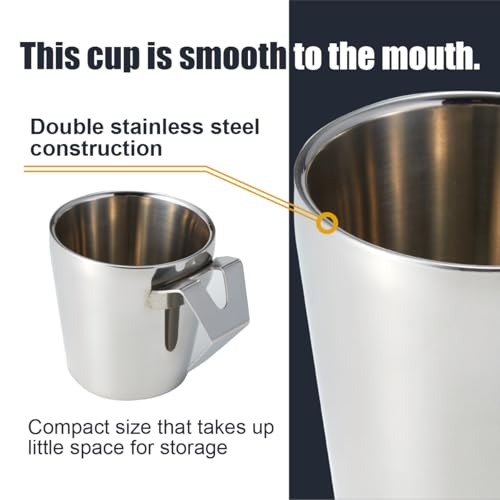 Soladey Toothbrush Gargling Cup, Excellent Drainage, 18-8 Stainless Steel