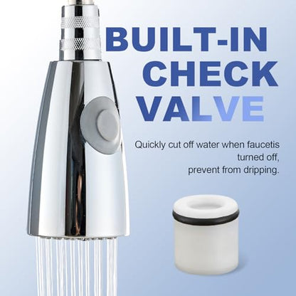 Pull Down Kitchen Faucet Sprayer Head Replacement, G1/2 (13/16" Male Thread) Pull Out Sink Spray Nozzle, 2-Mode Stream & Spray Tap Hose Spout Only, Chrome Finish - color: Dual Switch Spray Head - Chrome