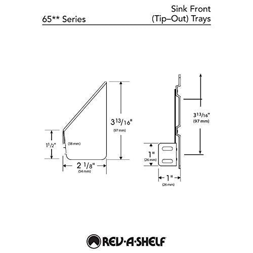 Rev-A-Shelf 14" Tip-Out Plastic Sink Trays for Kitchen and Bathroom Base Cabinet, Pull Out Vanity Shelf Home Organizer, White, 6572-14-11-52 - size: 14" W
