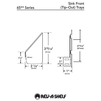 Rev-A-Shelf 14" Tip-Out Plastic Sink Trays for Kitchen and Bathroom Base Cabinet, Pull Out Vanity Shelf Home Organizer, White, 6572-14-11-52 - size: 14" W
