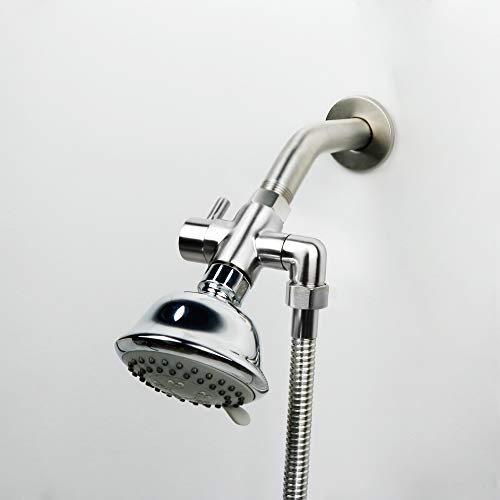 Shower Arm Diverter Valve Brass G1/2 3 Way Universal Bathroom Shower System Component Replacement for Handheld Shower Head and Fixed Spray Head, Brushed Nickel - color: Brushed Nickle